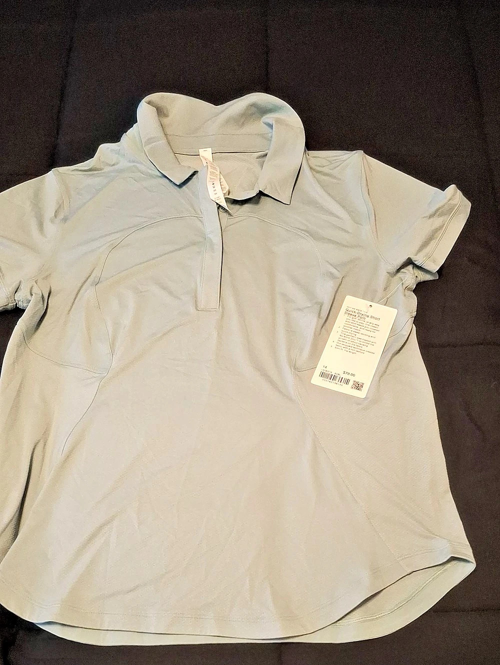 Lululemon Quick-Drying Short Sleeve Polo Blue Size 14